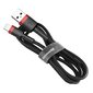 Kaabel Baseus USB Durable Nylon Braided Wire Usb / Lightning Qc3.0 2A 3m, must/punane CALKLF-R91 hind ja info | Mobiiltelefonide kaablid | hansapost.ee