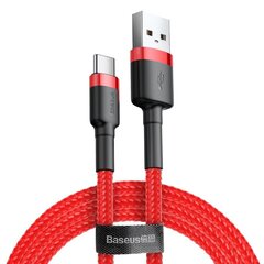 Kaabel Baseus USB Nylon Braided Wire Usb / Usb-C Qc3.0 2A 3m, punane CATKLF-U09 hind ja info | Baseus Mobiiltelefonid, fotokaamerad, nutiseadmed | hansapost.ee