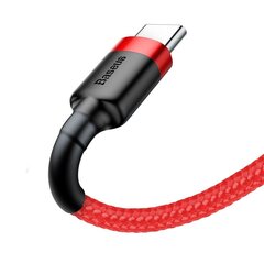 Kaabel Baseus USB Nylon Braided Wire Usb / Usb-C Qc3.0 2A 3m, punane CATKLF-U09 hind ja info | Mobiiltelefonide kaablid | hansapost.ee