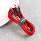 Kaabel Baseus USB Nylon Braided Wire Usb / Usb-C Qc3.0 2A 3m, punane CATKLF-U09 hind ja info | Mobiiltelefonide kaablid | hansapost.ee