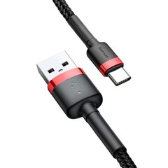 Välgulaadimiskaabel Baseus Cafule CATKLF-U91 USB-C, 3A / PD / QC 3.0 / 300 cm, must hind ja info | Mobiiltelefonide kaablid | hansapost.ee