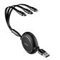 Laadimisjuhe Baseus Golden Loop Three-in-One Micro+Lightning+Type-C 3.5A 1.2m must CAMLT-JH01 hind ja info | Mobiiltelefonide kaablid | hansapost.ee