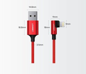 Ugreen кабель, USB - Молния, 1 м цена и информация | Кабели для телефонов | hansapost.ee