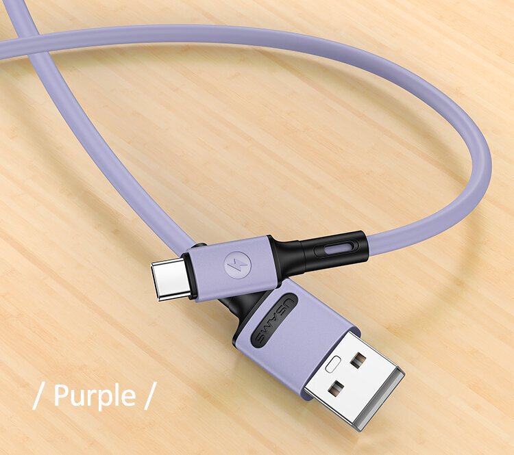 Kaabel USB/Type-C USAMS, lilla, 100cm цена и информация | Mobiiltelefonide kaablid | hansapost.ee