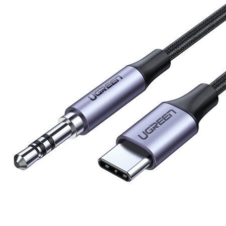 Ugreen AV119 AUX-kaabel USB-C, 3,5 mm, 1 m, tumehall hind ja info | Mobiiltelefonide kaablid | hansapost.ee