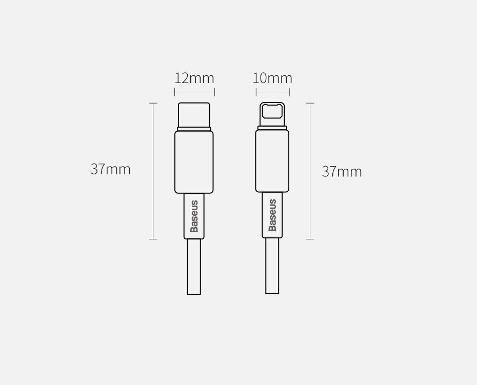 Kaabel Baseus USB Type C - Lightning 20 W, 2 m 6953156232044 hind ja info | Mobiiltelefonide kaablid | hansapost.ee