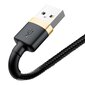 Kaabel Baseus Cafule USB Lightning 1.5 A 2m, kuldne/must hind ja info | Mobiiltelefonide kaablid | hansapost.ee