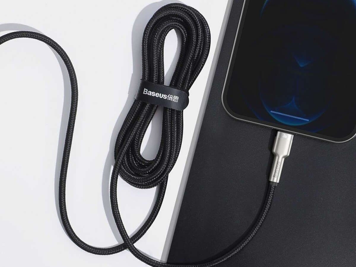 USB-C cable for Lightning Baseus Cafule, PD, 20W, 2m (black) цена и информация | Mobiiltelefonide kaablid | hansapost.ee