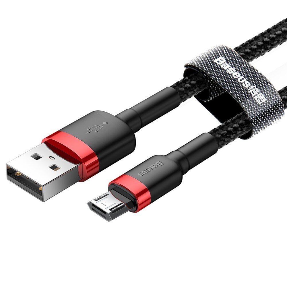 Kaabel Baseus Cafule Micro USB 1.5A 2m, punane/must цена и информация | Mobiiltelefonide kaablid | hansapost.ee