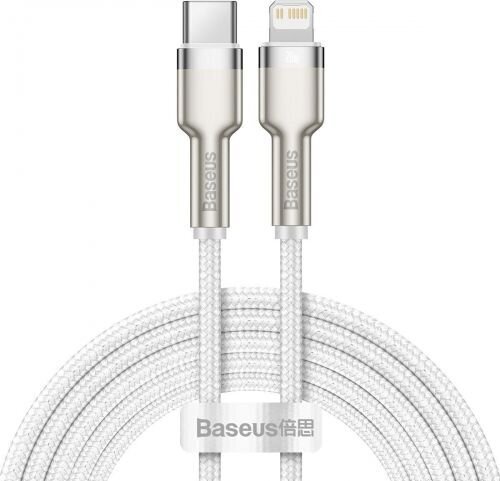 USB-C cable for Lightning Baseus Cafule, PD, 20W, 2m (white) цена и информация | Mobiiltelefonide kaablid | hansapost.ee