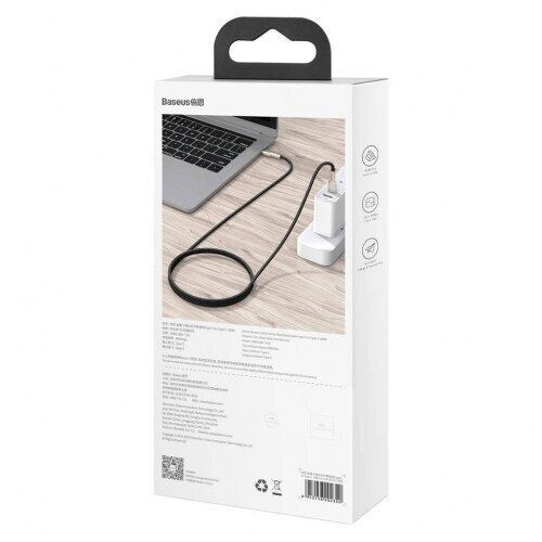 Baseus Cafule Metal kaabel USB C - USB C, andmeedastuseks ja laadimiseks kuni 100W, 1m, must hind ja info | Mobiiltelefonide kaablid | hansapost.ee