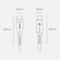 Kaabel Baseus Water Drop USB - USB Type C, 66 W (11 V / 6 A) Huawei SCP, 2 m (CATSD-N01) hind ja info | Mobiiltelefonide kaablid | hansapost.ee