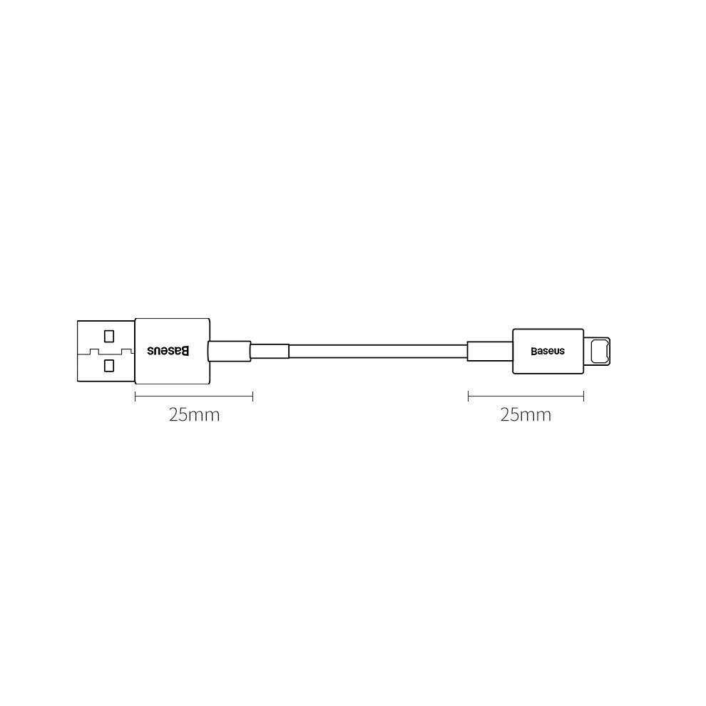 Baseus Superior Series Cable USB to Lightning, 2.4A, 1m (white) hind ja info | Mobiiltelefonide kaablid | hansapost.ee