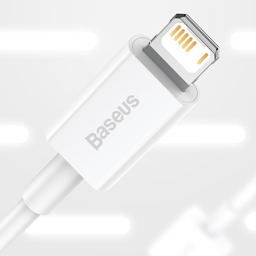 Baseus Superior Series Cable USB to Lightning, 2.4A, 1m (white) hind ja info | Mobiiltelefonide kaablid | hansapost.ee