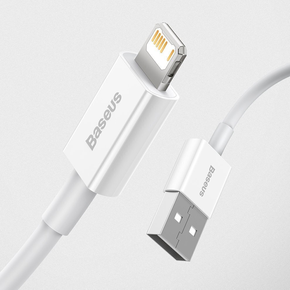 Baseus Superior Series Cable USB to Lightning, 2.4A, 1m (white) цена и информация | Mobiiltelefonide kaablid | hansapost.ee