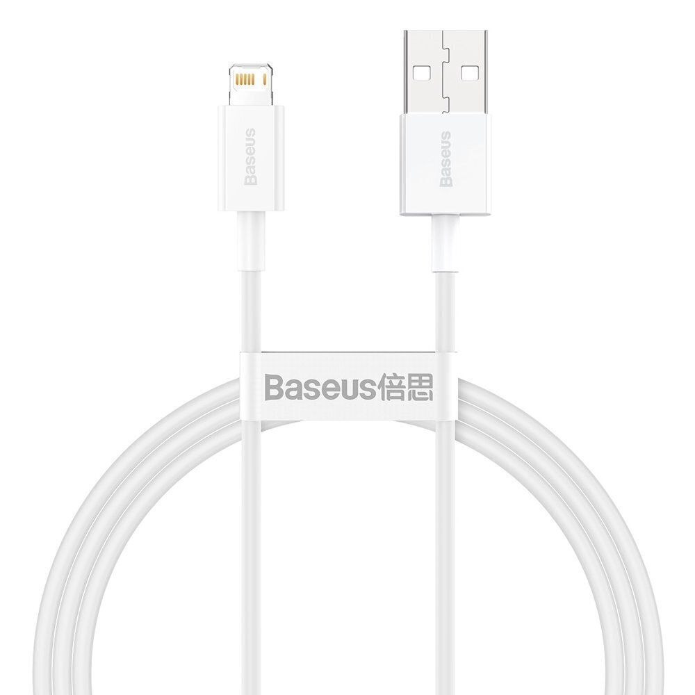 Baseus Superior Series Cable USB to Lightning, 2.4A, 1m (white) цена и информация | Mobiiltelefonide kaablid | hansapost.ee