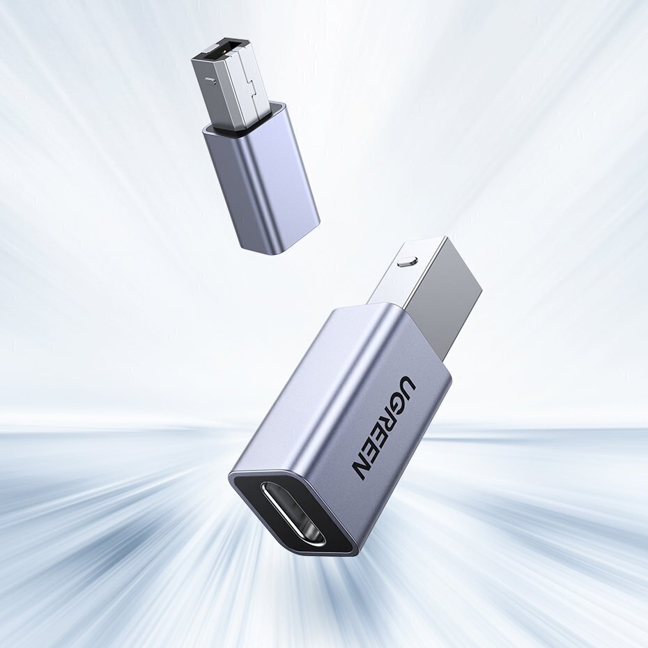 Ugreen adapter USB-C USB-B-le, hall hind ja info | Mobiiltelefonide kaablid | hansapost.ee