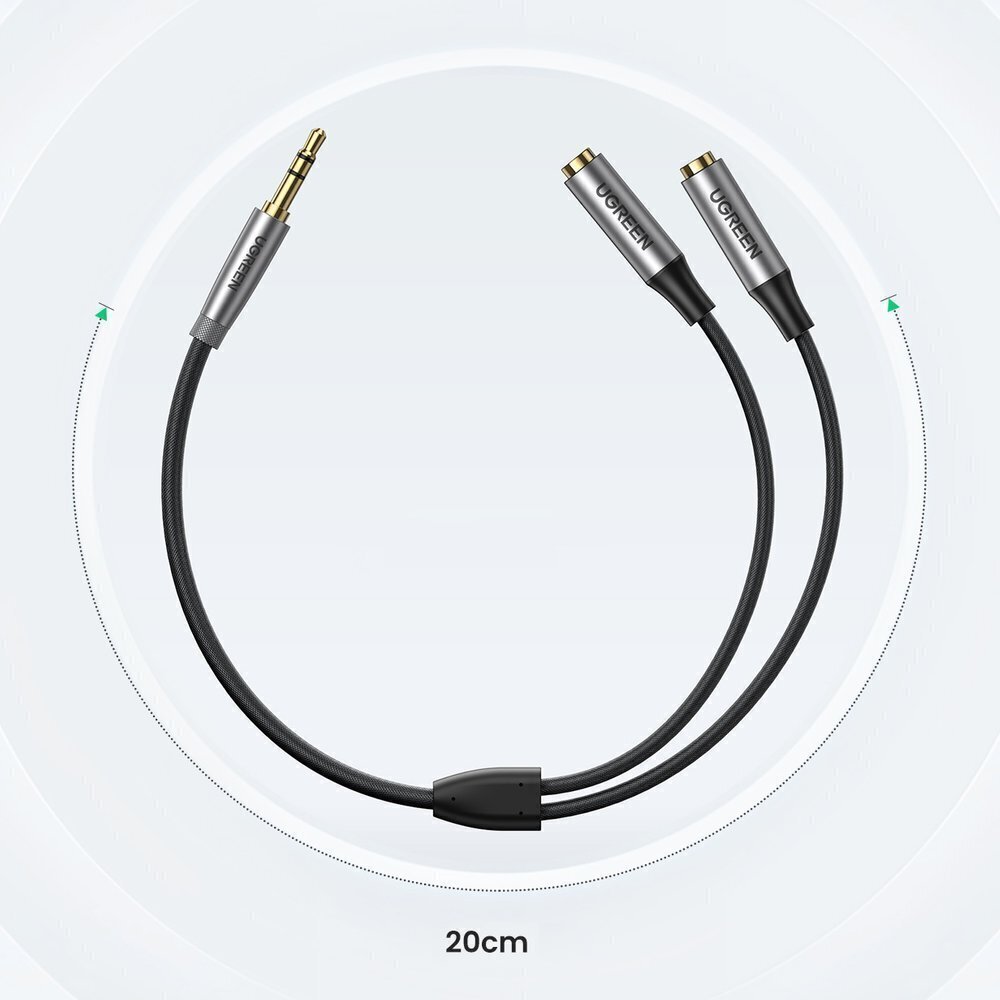 Ugreen, AUX 3.5mm mini jack, 0,2 m цена и информация | Mobiiltelefonide kaablid | hansapost.ee