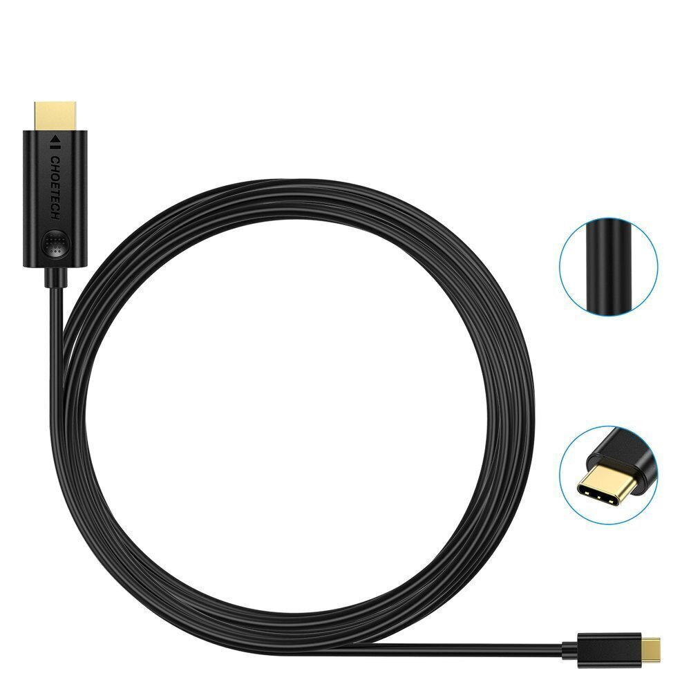 Choetech USB-C - HDMI, 3 m hind ja info | Mobiiltelefonide kaablid | hansapost.ee