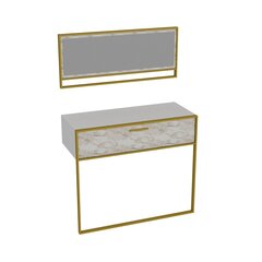 Konsoollaua ja peegli komplekt Kalune Design Polka Aynali, valge price and information | Console tables | hansapost.ee