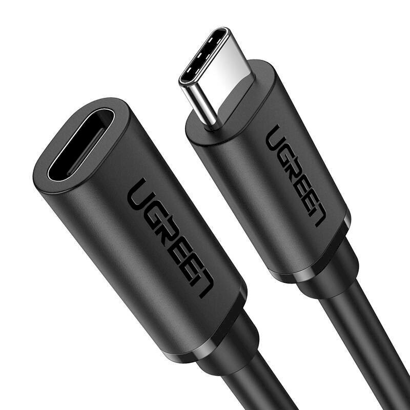 UGREEN USB Type C 3.1 Gen2 Male to Female Cable Nickel Plating 1m (Black) цена и информация | Mobiiltelefonide kaablid | hansapost.ee