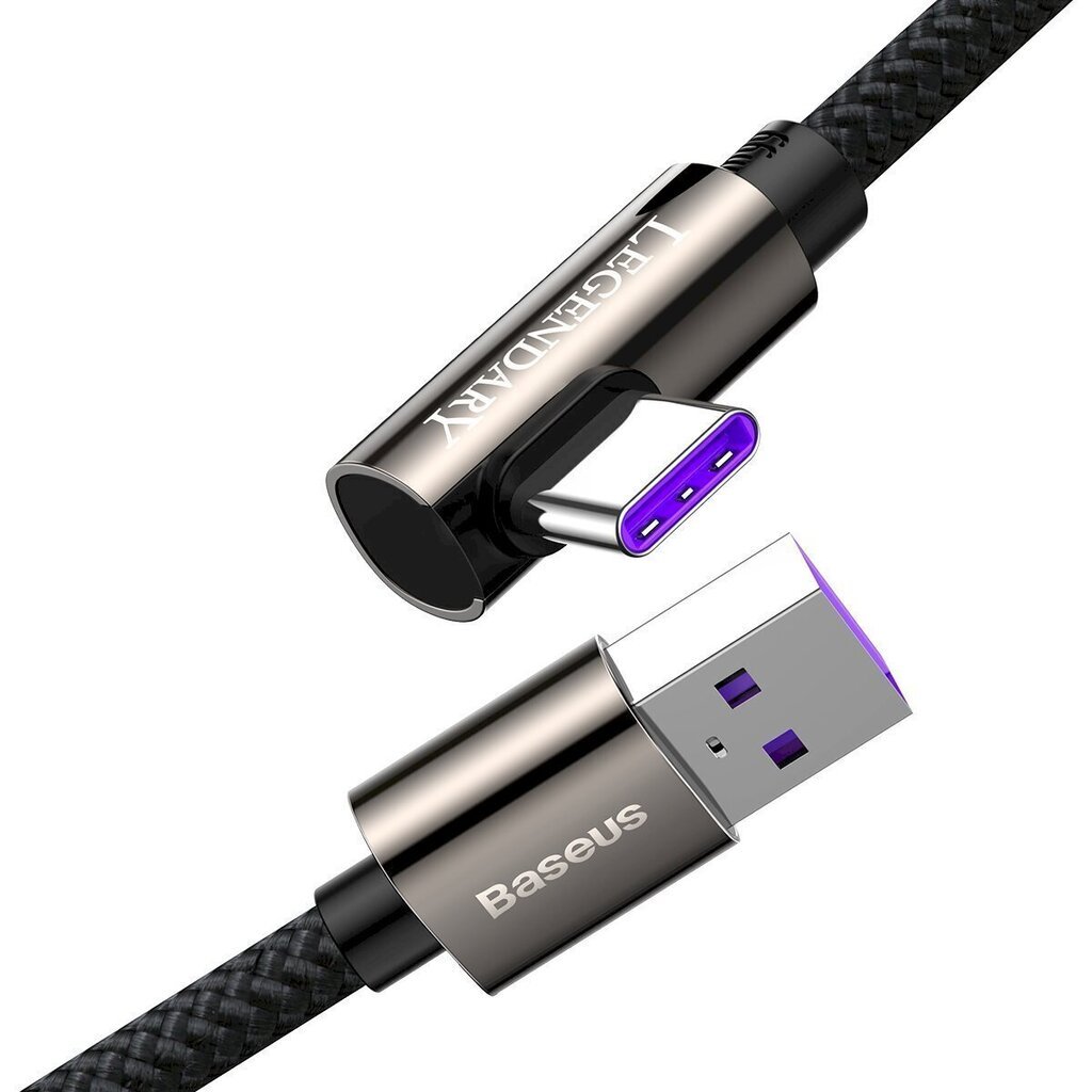 Cable USB to USB-C Baseus Legend Series, 66W, 2m (black) hind ja info | Mobiiltelefonide kaablid | hansapost.ee