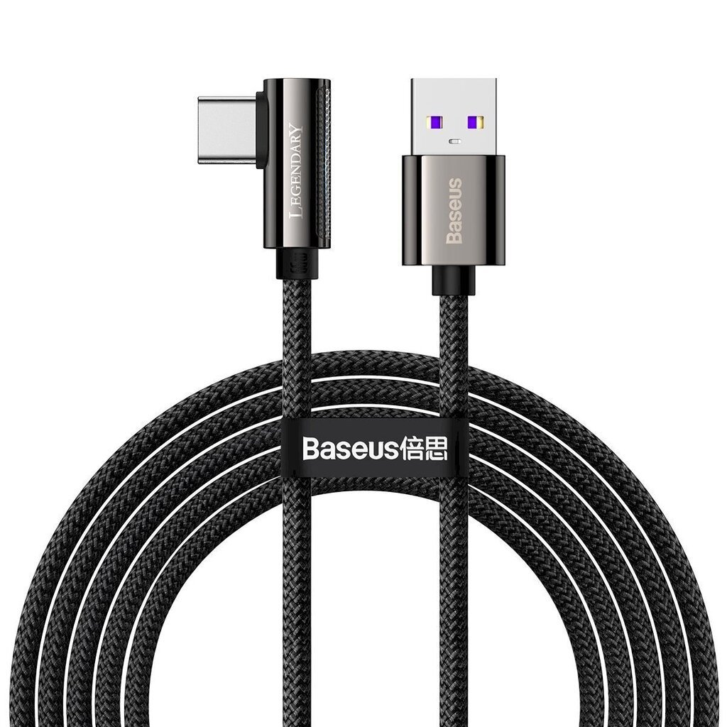 Cable USB to USB-C Baseus Legend Series, 66W, 2m (black) hind ja info | Mobiiltelefonide kaablid | hansapost.ee