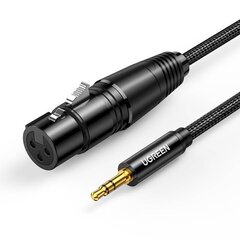 UGREEN AV182 XLR to jack 3.5mm AUX 1m (black) hind ja info | Mobiiltelefonide kaablid | hansapost.ee