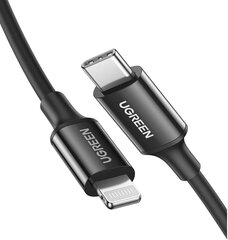 Кабель UGREEN US171 USB-C — Lightning, 36 Вт, 1 м (черный) цена и информация | Кабели для телефонов | hansapost.ee