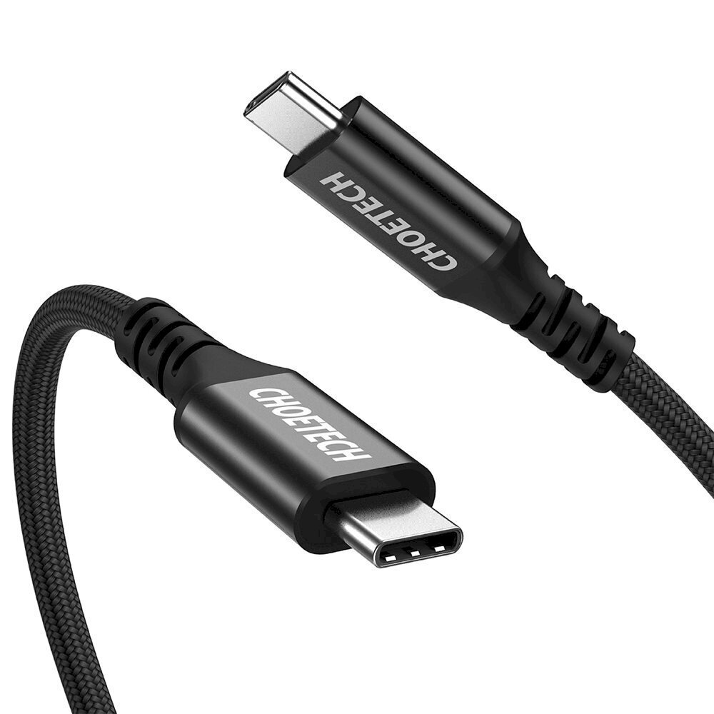 Choetech fast charging cable USB Type C - USB Type C 3.1 Gen 2 100W Power Delivery 2m black (XCC-1007) hind ja info | Mobiiltelefonide kaablid | hansapost.ee