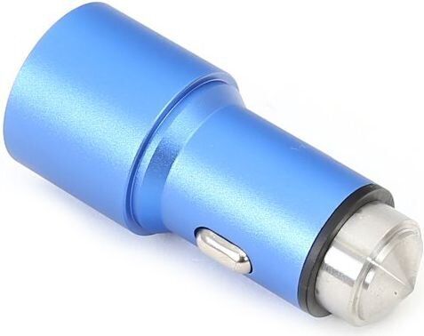 OMEGA auto USB-laadija metallist 2xUSB 5V 2.1A sinine цена и информация | Laadijad mobiiltelefonidele | hansapost.ee