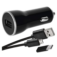 EMOS 2.4A + micro USB kaabel + USB-C hind ja info | Laadijad mobiiltelefonidele | hansapost.ee