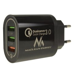 Зарядное устройство Maclean Energy MCE479B, 3xUSB QC3.0 цена и информация | Зарядные устройства для телефонов | hansapost.ee