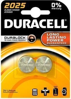 Duracell CR2025 3V liitiumaku 2BB цена и информация | Videokaamerate akud | hansapost.ee