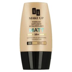 Matistav jumestuskreem AA Make Up Matt Foundation 30 ml, 105 Sand цена и информация | Пудры, базы под макияж | hansapost.ee