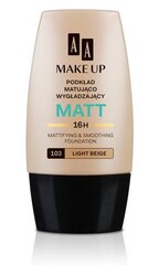 AA Make Up Matt Foundation тональный крем 30 ml, 103 Light Beige цена и информация | Пудры, базы под макияж | hansapost.ee
