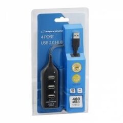 Концентратор Esperanza 4 разъема EA116 USB 2.0 цена и информация | Адаптеры, USB-разветвители | hansapost.ee