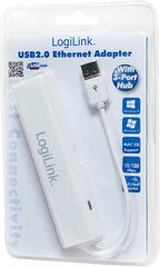 Fast Etherneti adapter LOGILINK - USB 2.0 koos 3-Port USB Hub цена и информация | Logilink Компьютерная техника | hansapost.ee
