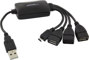 Esperanza EA158 jaoutur 4 USB2.0 port - 3 x USB, 1 x microUSB. цена и информация | Адаптеры, USB-разветвители | hansapost.ee