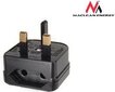 EU pistik UK pistikuadapteriga Maclean MCE154, must hind ja info | USB adapterid ja jagajad | hansapost.ee
