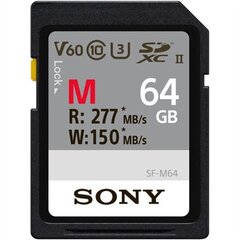 Карта памяти Sony SDXC 64GB M Tough UHS-II C10 U3 V60 цена и информация | Sony Мобильные телефоны, Фото и Видео | hansapost.ee