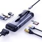 Multifunktsionaalne jaotur Ugreen 9w1 HUB USB Tüüp C - HDMI / 3x USB 3.2 Gen 1 / SD micro SD / VGA / RJ45 / USB Type C Power Delivery 100 W 20 V 5 A (70409 CM286) цена и информация | USB adapterid ja jagajad | hansapost.ee