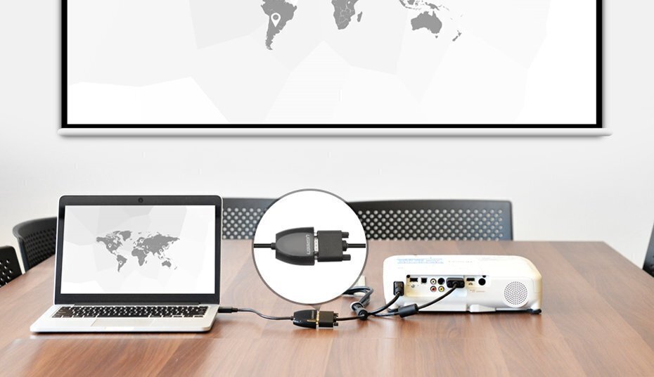 Adapter Ugreen HDMI (male) - VGA (female) FHD (MM105 40253)) hind ja info | USB adapterid ja jagajad | hansapost.ee