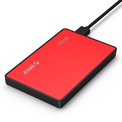 Внешний корпус жесткого диска Orico SSD / HDD 2.5 "SATA III (красный) цена и информация | Жёсткие диски (SSD, HDD) | hansapost.ee