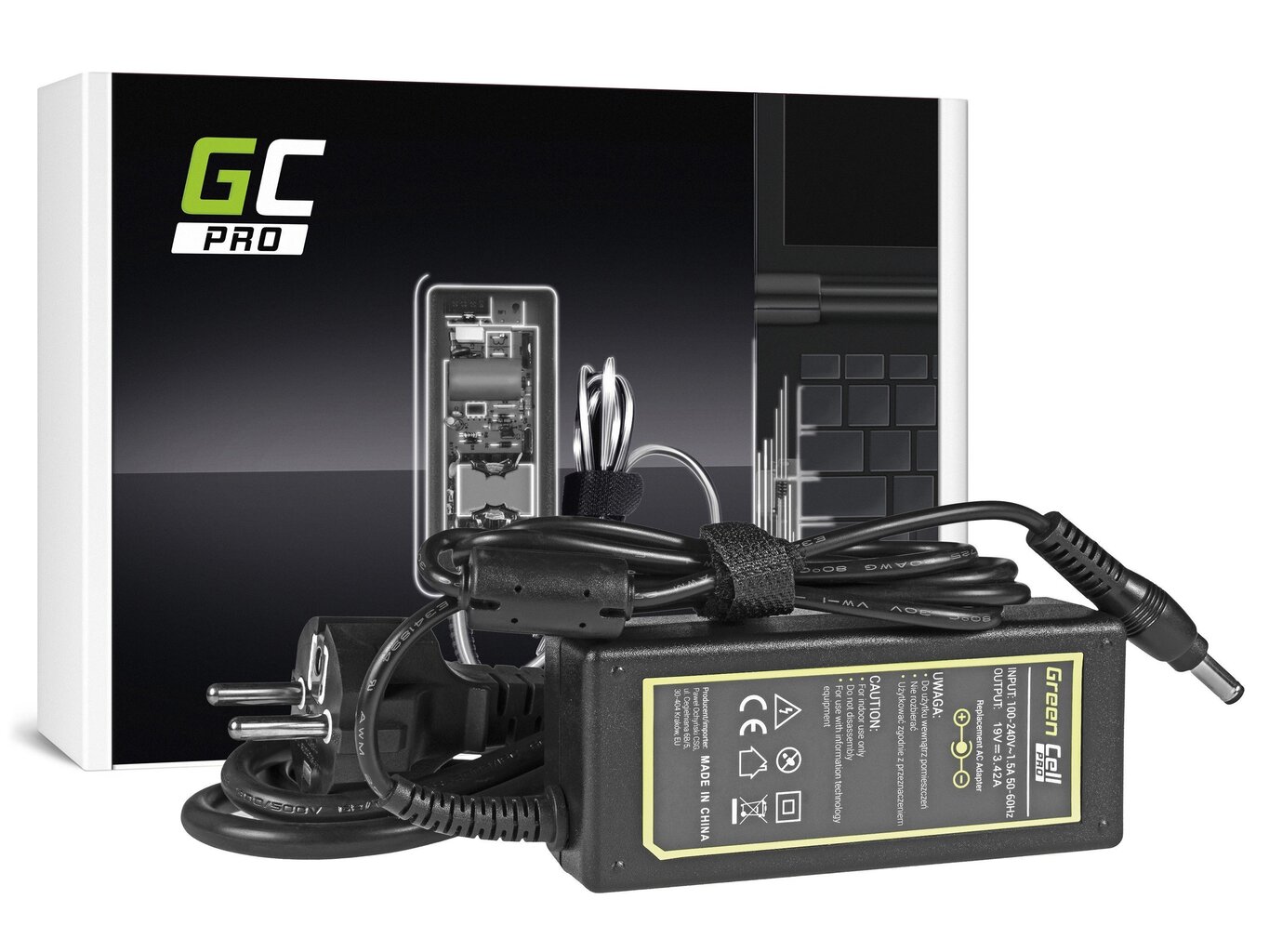 Green Cell 19V, 3.42A, 65W hind ja info | Sülearvuti laadijad | hansapost.ee