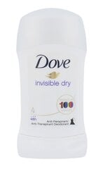 Pulkdeodorant Dove Invisible Dry 40 ml hind ja info | Deodorandid | hansapost.ee