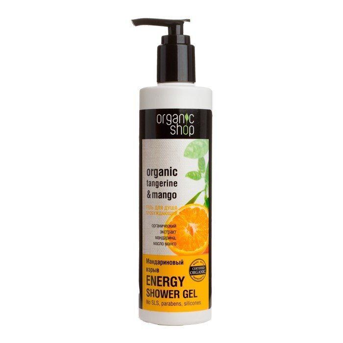 Energiat andev dušigeel Organic Shop Organic Tangerine & Mango 280 ml hind ja info | Dušigeelid, õlid | hansapost.ee