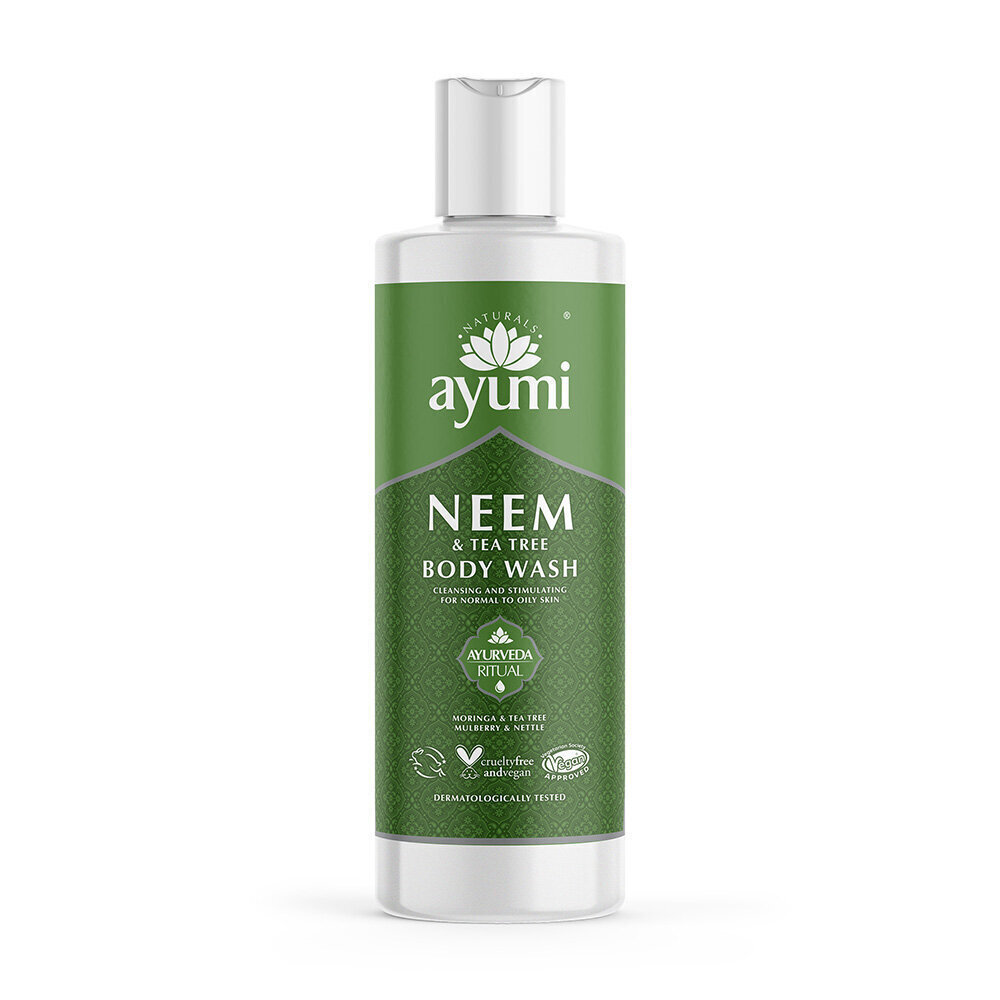 Energiat andev kehapesu Ayumi Neem & Tea Tree 250 ml цена и информация | Dušigeelid, õlid | hansapost.ee