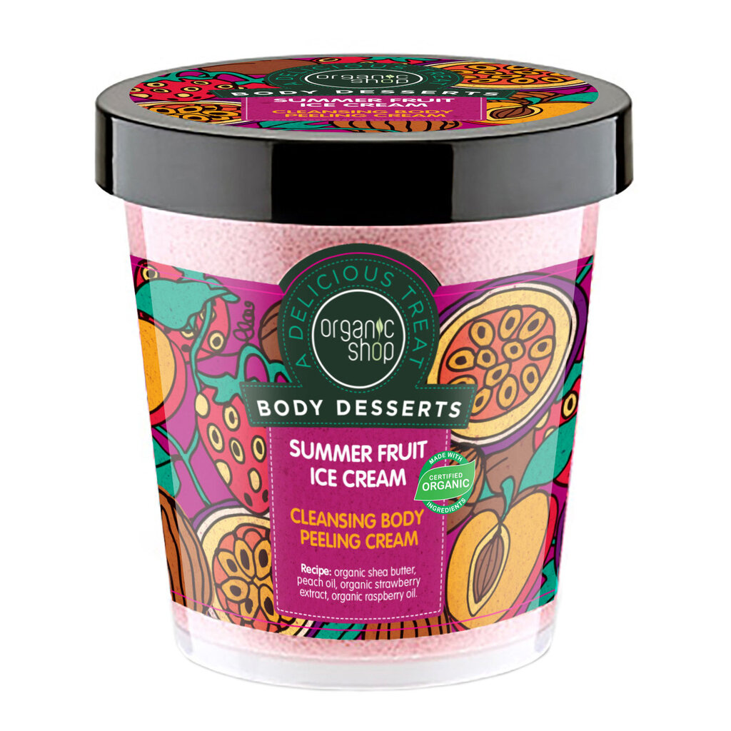 Puhastav kehakoorija Organic Shop Body Desserts Summer Fruit Ice Cream 450 ml цена и информация | Kehakoorijad | hansapost.ee