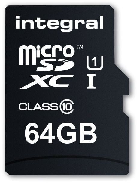 Mälukaart SD + adapter Integral 64 GB microSDXC UltimaPro hind ja info | Mälukaardid mobiiltelefonidele | hansapost.ee